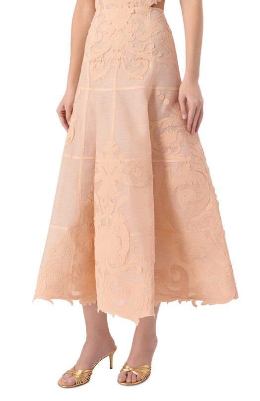 Юбка изо льна и шелка Zimmermann 6353SC261 Бежевый  6353SC261 Фото 3