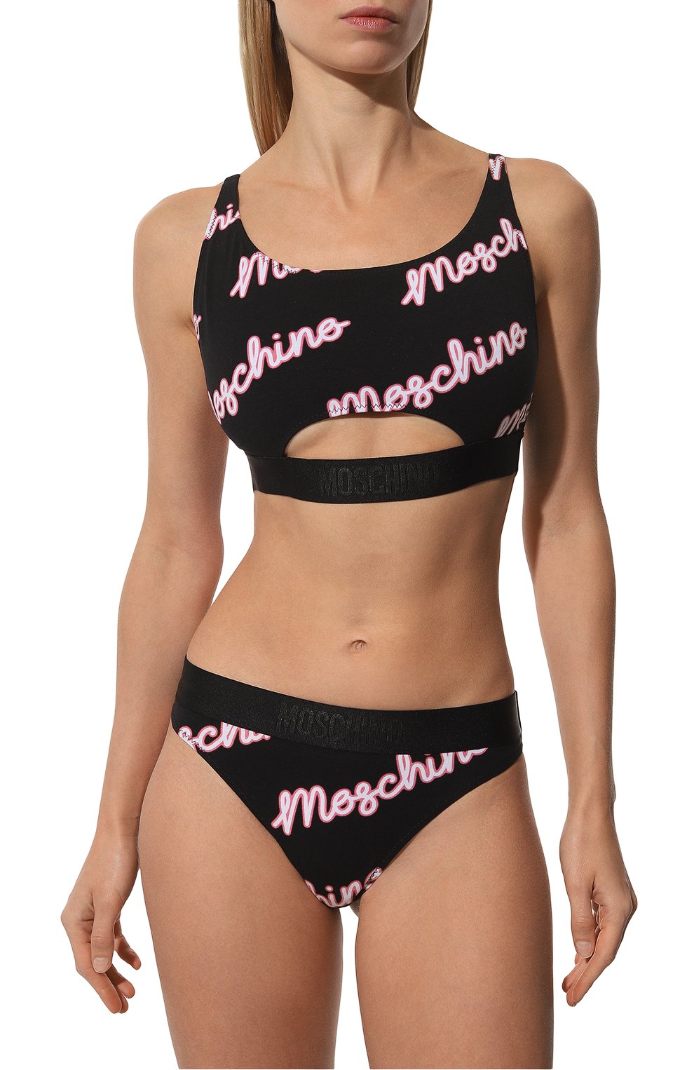 Трусы-стринги MOSCHINO черно-белого цвета по цене 6910 руб., арт. A1311/4417, фото 2 Трусы-стринги MOSCHINO, арт. A1311/4417, фото 2