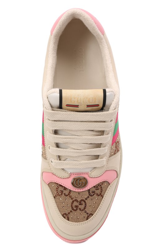 Комбинированные кеды Screener Gucci 677423/9SFR0 Бежевый  677423/9SFR0 Фото 6