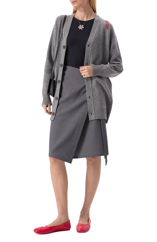 Шерстяной кардиган Marni CDMG0153A0/UFWH24 Серый  CDMG0153A0/UFWH24 Фото 2