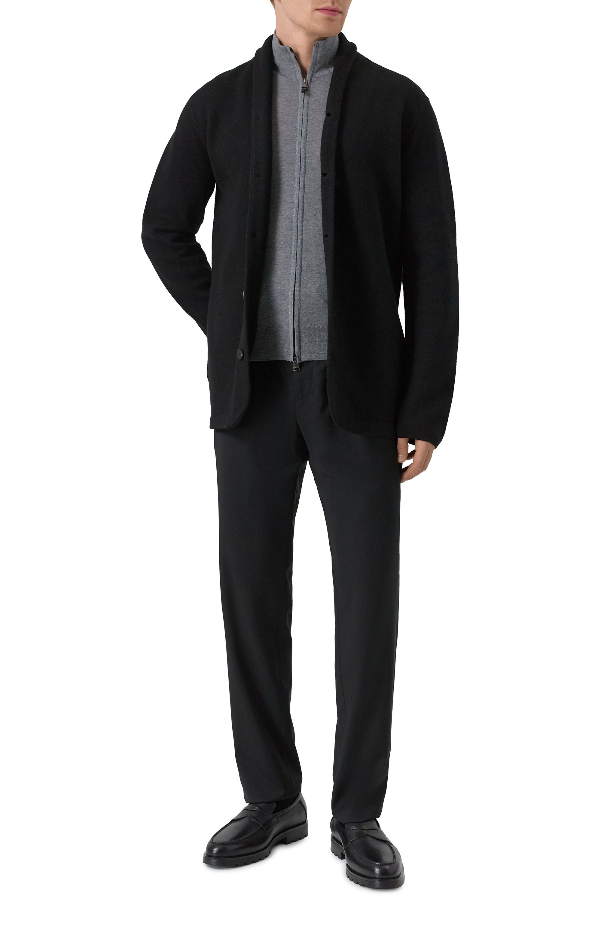 Кожаные лоферы detroit SANTONI, арт. MGDG18610NE0AHAS, фото 2