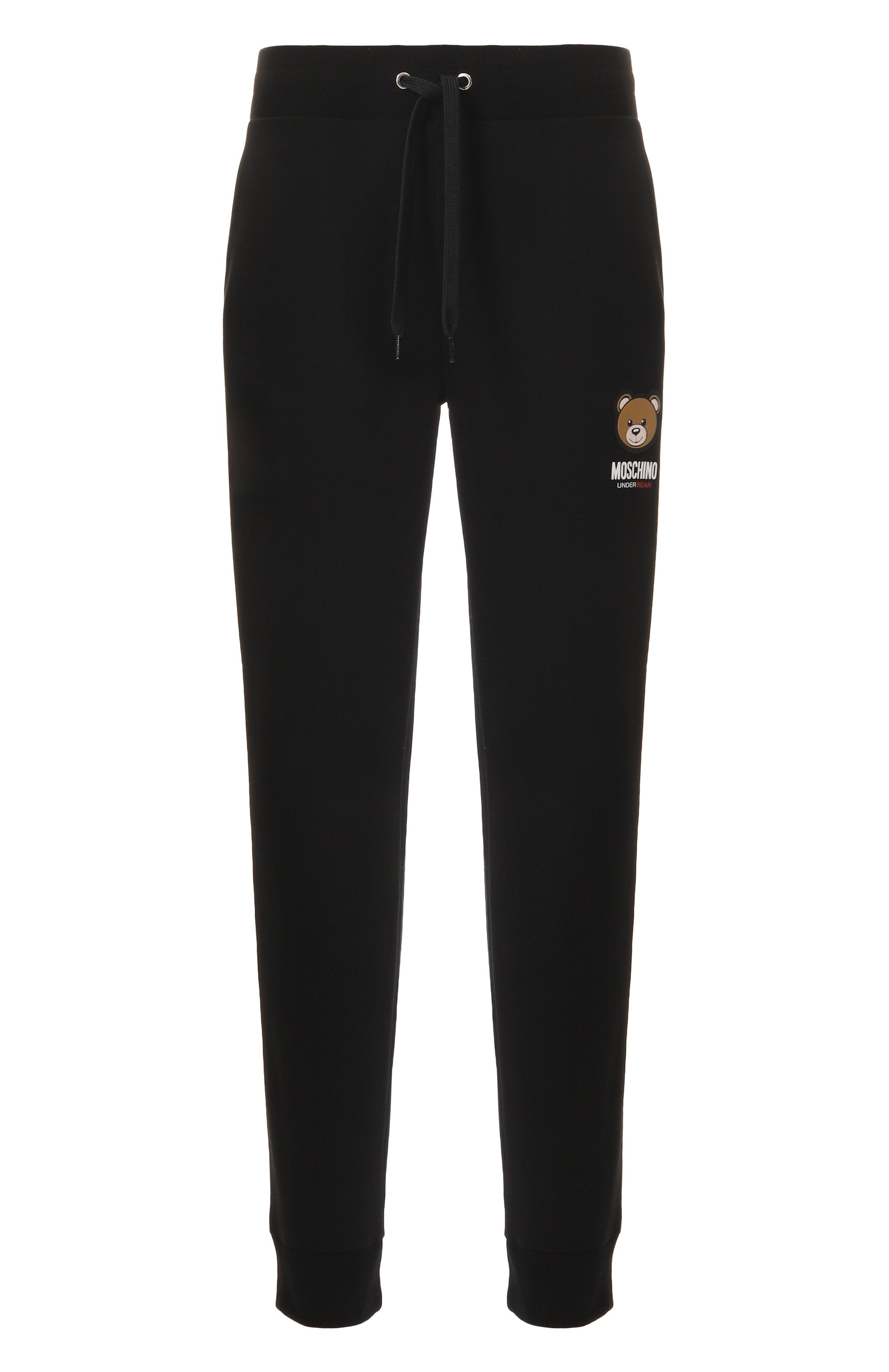 Хлопковые джоггеры MOSCHINO черного цвета по цене 21700 руб., арт. A6890/4409, фото 1 Хлопковые джоггеры MOSCHINO, арт. A6890/4409, фото 1