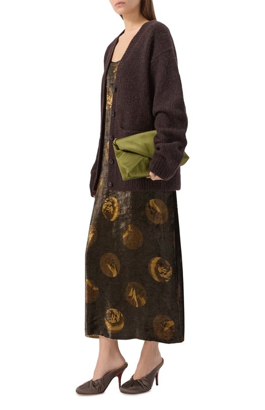 Платье из вискозы и шелка Uma Wang P0 W UW5085 Коричневый  P0 W UW5085 Фото 2