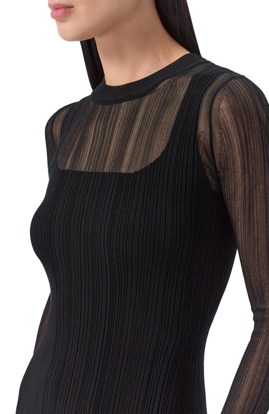 Платье из вискозы Sportmax SPXCAR0 Чёрный  SPXCAR0 Фото 4