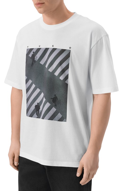 Хлопковая футболка HUGO 50553330 Белый  50553330 Фото 3