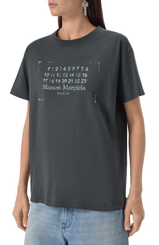 Хлопковая футболка Maison Margiela S51GC0534/S24575 Серый  S51GC0534/S24575 Фото 3