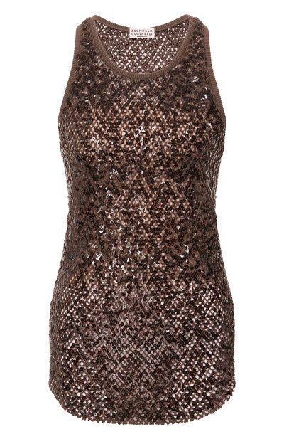 Женский топ с отделкой пайетками BRUNELLO CUCINELLI, арт. MRTR20920