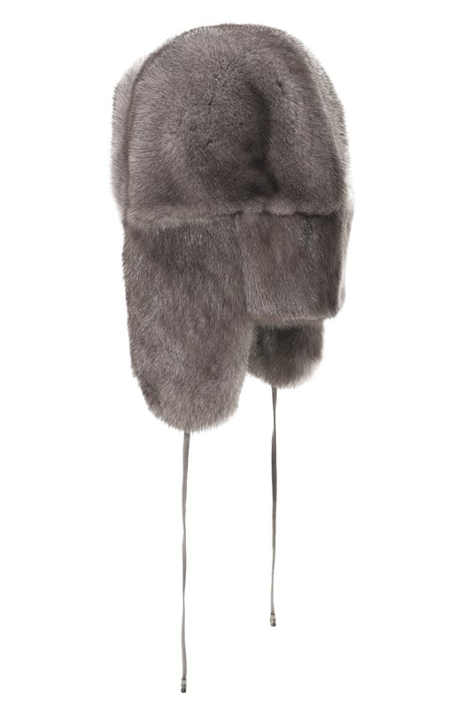 Шапка-ушанка из меха норки VICTORIA KUSENKOVA 320600010247 Серый  320600010247 Фото 2