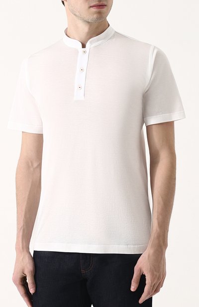 Хлопковое поло с воротником-стойкой KITON, арт. UK842E18HE30002, фото 3