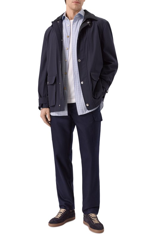 Хлопковая рубашка Kiton UCCH0948219 Синий  UCCH0948219 Фото 2