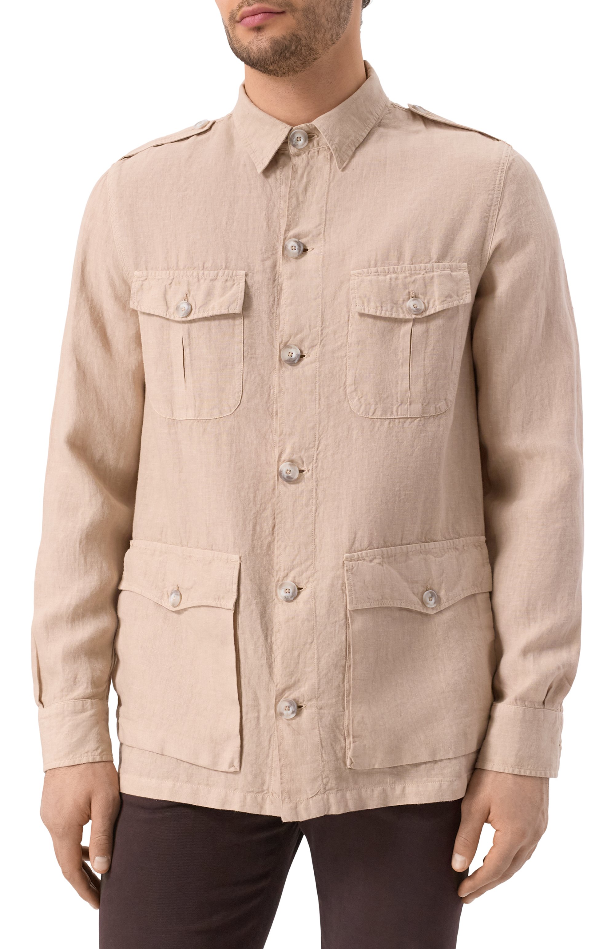 Льняная куртка-рубашка 120% LINO, арт. 32ALIM89RH/0253/000, фото 3