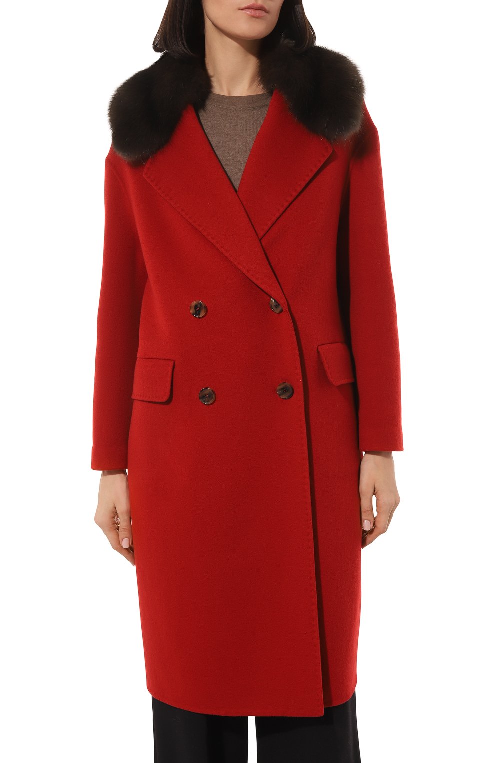 Пальто с отделкой из меха соболя VM, арт. FIORDA, фото 3