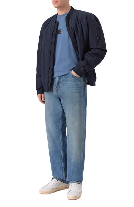 Хлопковая футболка HUGO 50553124 Синий  50553124 Фото 2