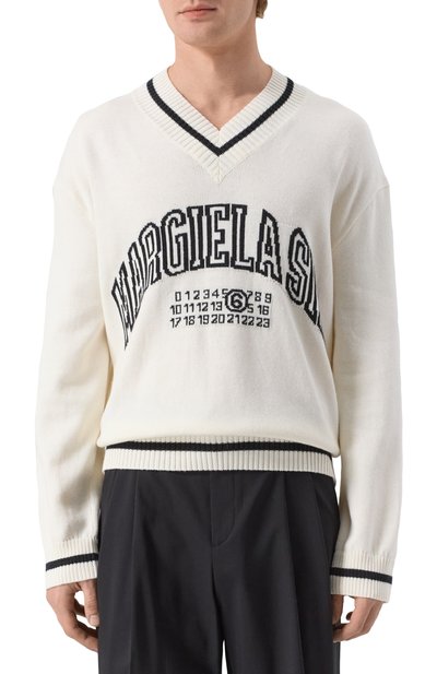 Свитер из хлопка и шерсти MM6, арт. SH0HN0002/M13085, фото 3