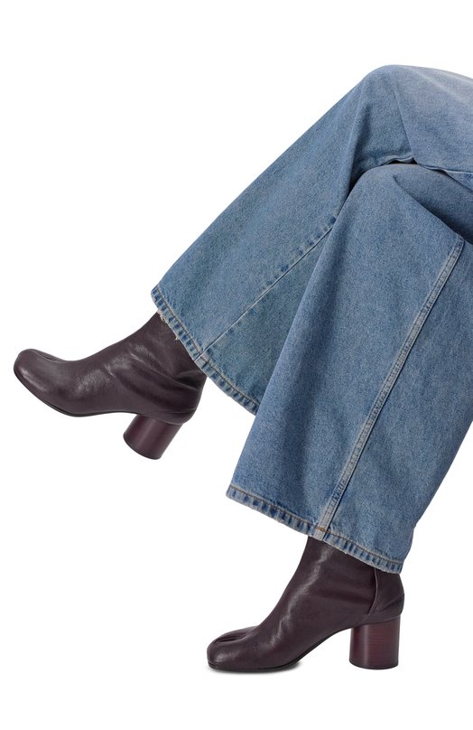 Кожаные ботильоны Tabi Maison Margiela S58WU0246/P3753 Коричневый  S58WU0246/P3753 Фото 2