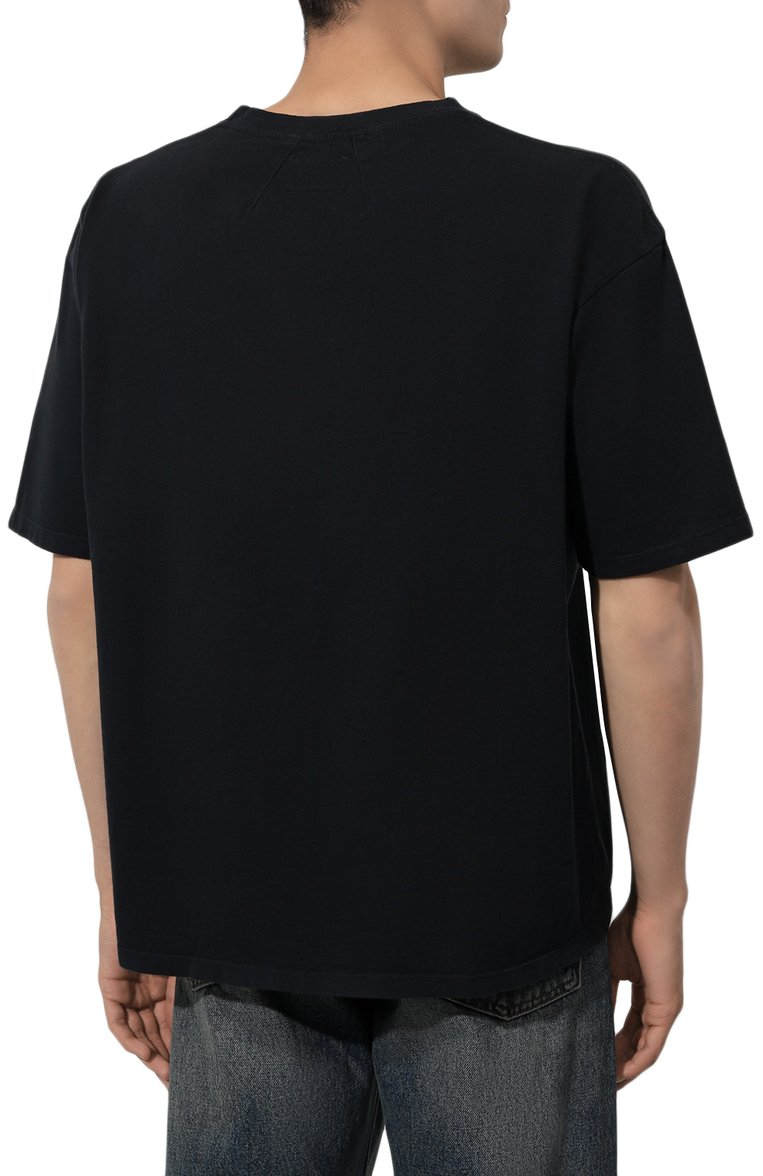 Мужская хлопковая футболка RHUDE черного цвета, арт. RHSS24TT08012610 | Фото 4 (Драгоценные камни: Проставлено; Материал сплава: Проставлено; Длина (для топов): Стандартные; Рукава: Короткие; Материал внешний: Хлопок; Принт: С принтом; Стили: Спорт-шик; Кросс-КТ: Джерси; Мужское Кросс-КТ: Футболка-одежда)