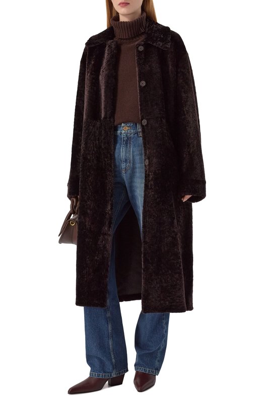 Двусторонняя дубленка из овчины manzoni24 25M1115-S23N/48-50 Коричневый  25M1115-S23N/48-50 Фото 2