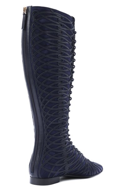 Кожаные сапоги GIORGIO ARMANI темно-синего цвета по цене 258000 руб., арт. GW003926/AF28723, фото 5 Кожаные сапоги GIORGIO ARMANI, арт. GW003926/AF28723, фото 5