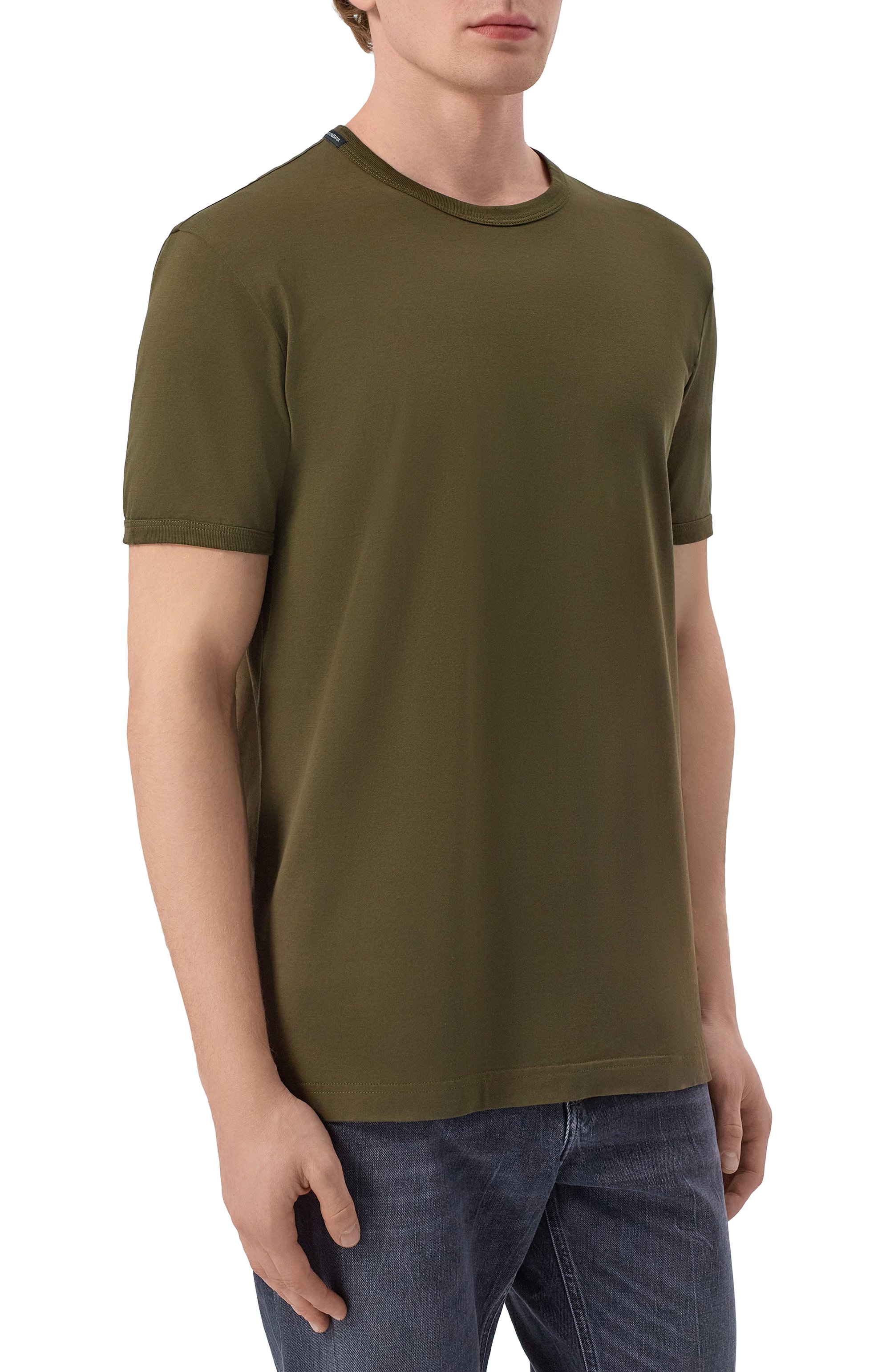 Хлопковая футболка DOLCE & GABBANA хаки цвета по цене 39050 руб., арт. G8JX7T/G7P1A, фото 3 Хлопковая футболка DOLCE & GABBANA, арт. G8JX7T/G7P1A, фото 3