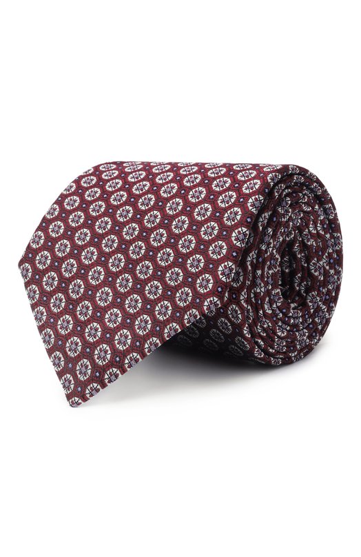 Шелковый галстук Canali 18/HJ04489 Бордовый 18/HJ04489