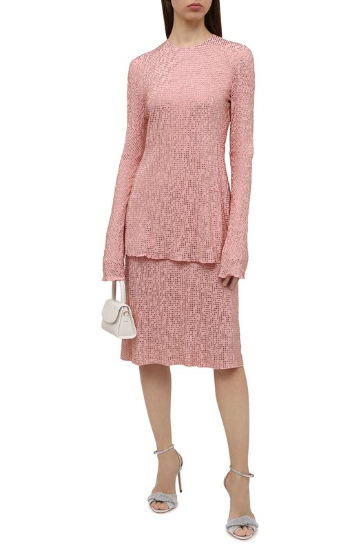 Шелковый топ Miu Miu MT1699-1YXJ-F0384 Розовый  MT1699-1YXJ-F0384 Фото 2