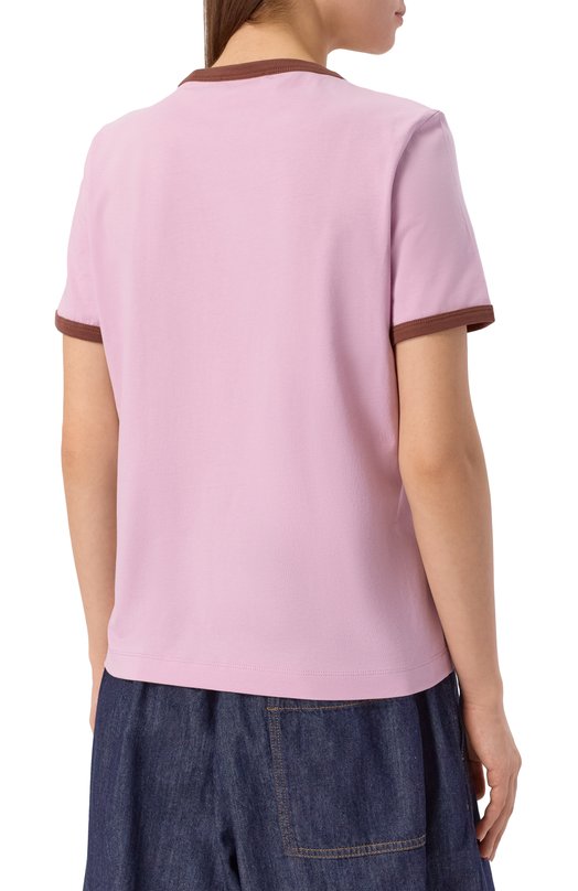 Хлопковая футболка Marni THJE0390P0/USCY91 Розовый  THJE0390P0/USCY91 Фото 4