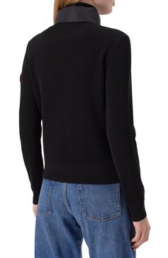Женский комбинированный кардиган CANADA GOOSE черного цвета, арт. 6830L | Фото 4 (Рукава: Длинные; Материал сплава: Проставлено; Материал внешний: Шерсть, Синтетический материал; Материал подклада: Синтетический материал; Драгоценные камни: Проставлено; Женское Кросс-КТ: кардиган-трикотаж, Кардиган-одежда; Длина (для топов): Стандартные; Стили: Спорт-шик; Материал утеплителя: Пух и перо)