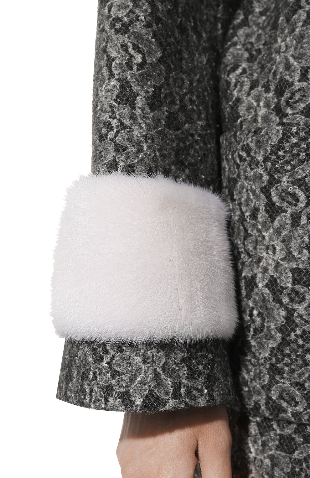 Шерстяное пальто SEVEN LAB серого цвета по цене 38850 руб., арт. CABM lace grey, фото 5 Шерстяное пальто SEVEN LAB, арт. CABM lace grey, фото 5