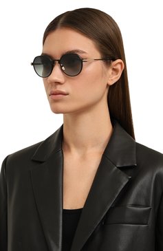 Женские солнцезащитные очки SATO EYEWEAR черного цвета, арт. BELEL/S206 | Фото 2 (Кросс-КТ: С/з-унисекс; Региональные ограничения белый список (Axapta Mercury): Не проставлено; Нос: Не проставлено; Тип очков: С/з; Материал: Металл; Очки форма: Круглые; Оптика Гендер: оптика-унисекс)