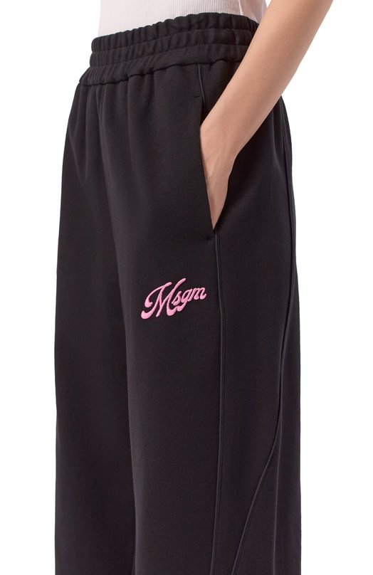 Хлопковые брюки MSGM 4041MDP76/267126 Чёрный  4041MDP76/267126 Фото 5