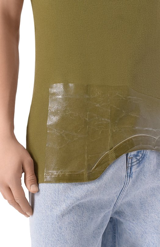 Хлопковая майка Maison Margiela S67NL0031/M20202 Хаки  S67NL0031/M20202 Фото 5