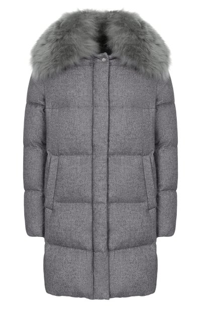 Женский пуховик с воротником из козлика HERNO, арт. PI002295D/38087
