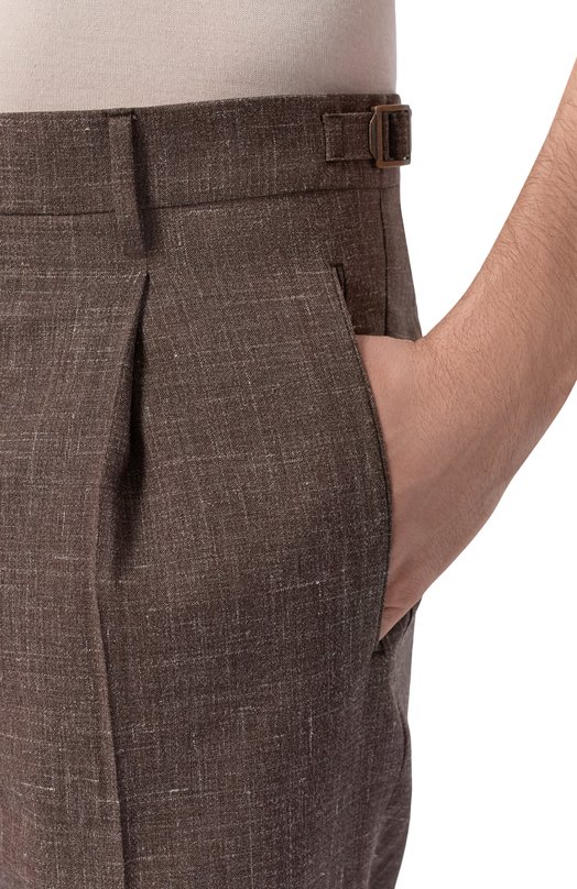 Брюки из шерсти и шелка Berwich RETR0L0NG/MZ1230 Коричневый  RETR0L0NG/MZ1230 Фото 5