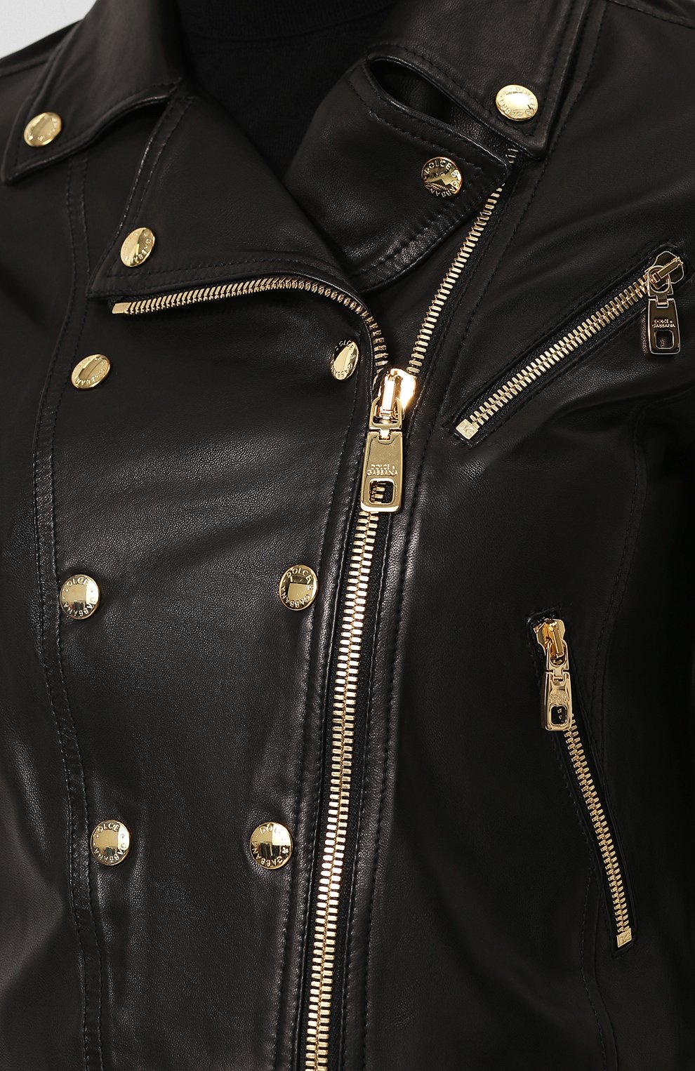 Кожаная куртка на молнии DOLCE & GABBANA, арт. F9829L/HULAW, фото 5