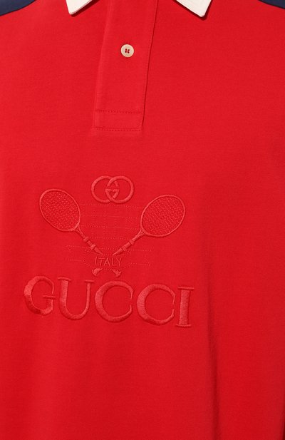 Хлопковое поло GUCCI, арт. 573260 XJA6E, фото 5
