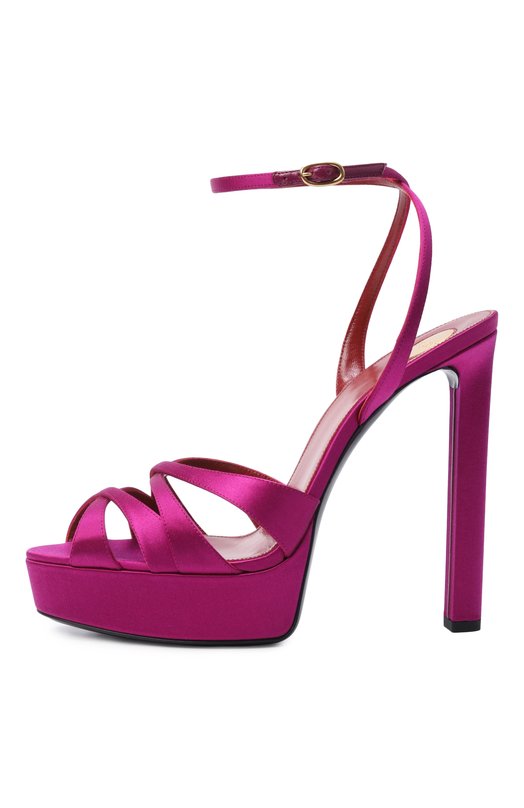 Текстильные босоножки Chandelle 110 Saint Laurent 860721/9QNA0 Розовый  860721/9QNA0 Фото 4