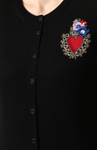 Приталенный кардиган из смеси шерсти и вискозы с шелком DOLCE & GABBANA, арт. FX023Z/JAMCS, фото 5