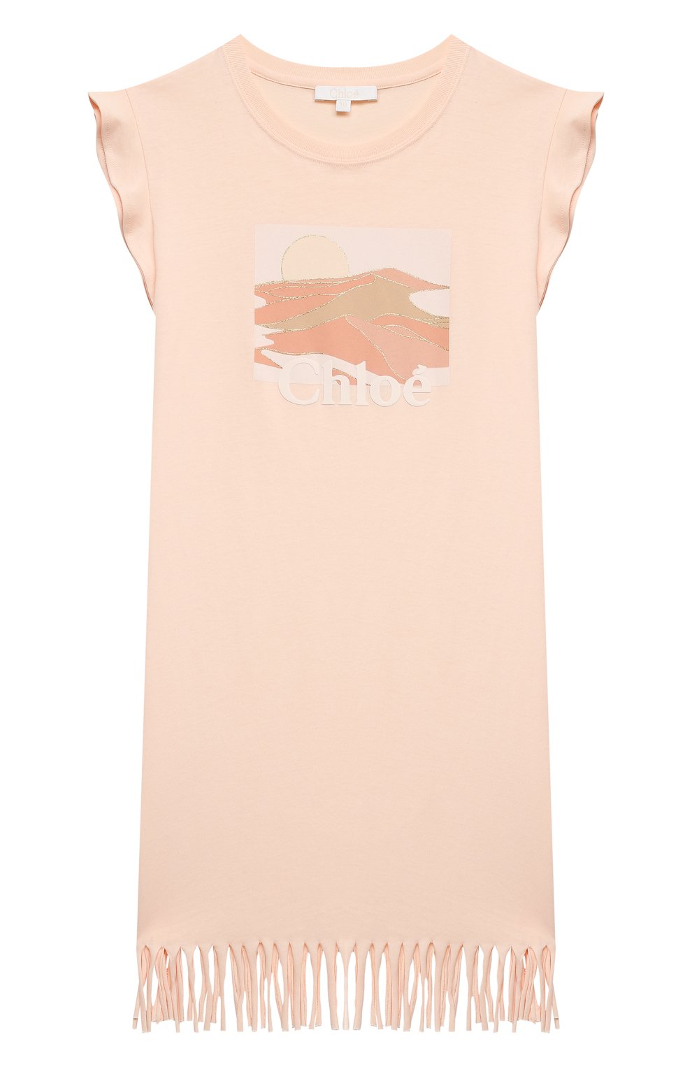 Хлопковое платье CHLOÉ светло-розового цвета по цене 9360 руб., арт. C12812, фото 1 Хлопковое платье CHLOÉ, арт. C12812, фото 1