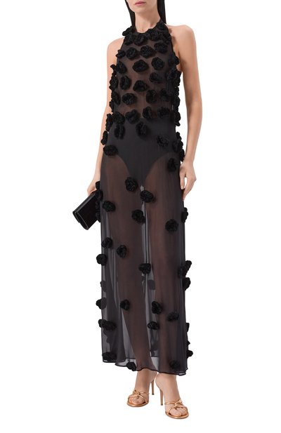 Шелковое платье ALBUS LUMEN черного цвета по цене 221500 руб., арт. AL.RT26.DRESS15, фото 2 Шелковое платье ALBUS LUMEN, арт. AL.RT26.DRESS15, фото 2