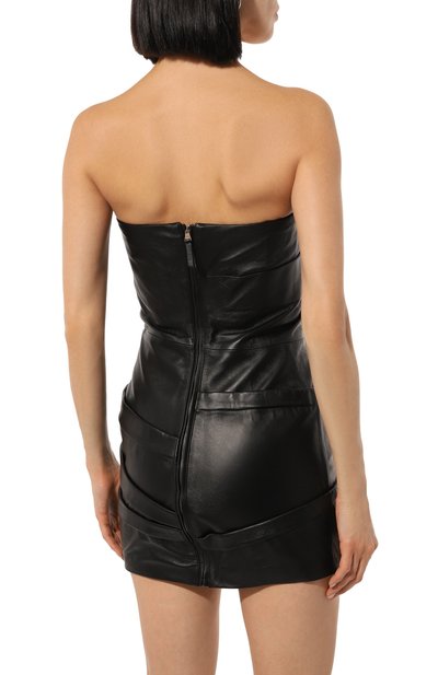 Кожаное платье THE ATTICO черного цвета по цене 199500 руб., арт. 247WCA361, фото 4 Кожаное платье THE ATTICO, арт. 247WCA361, фото 4