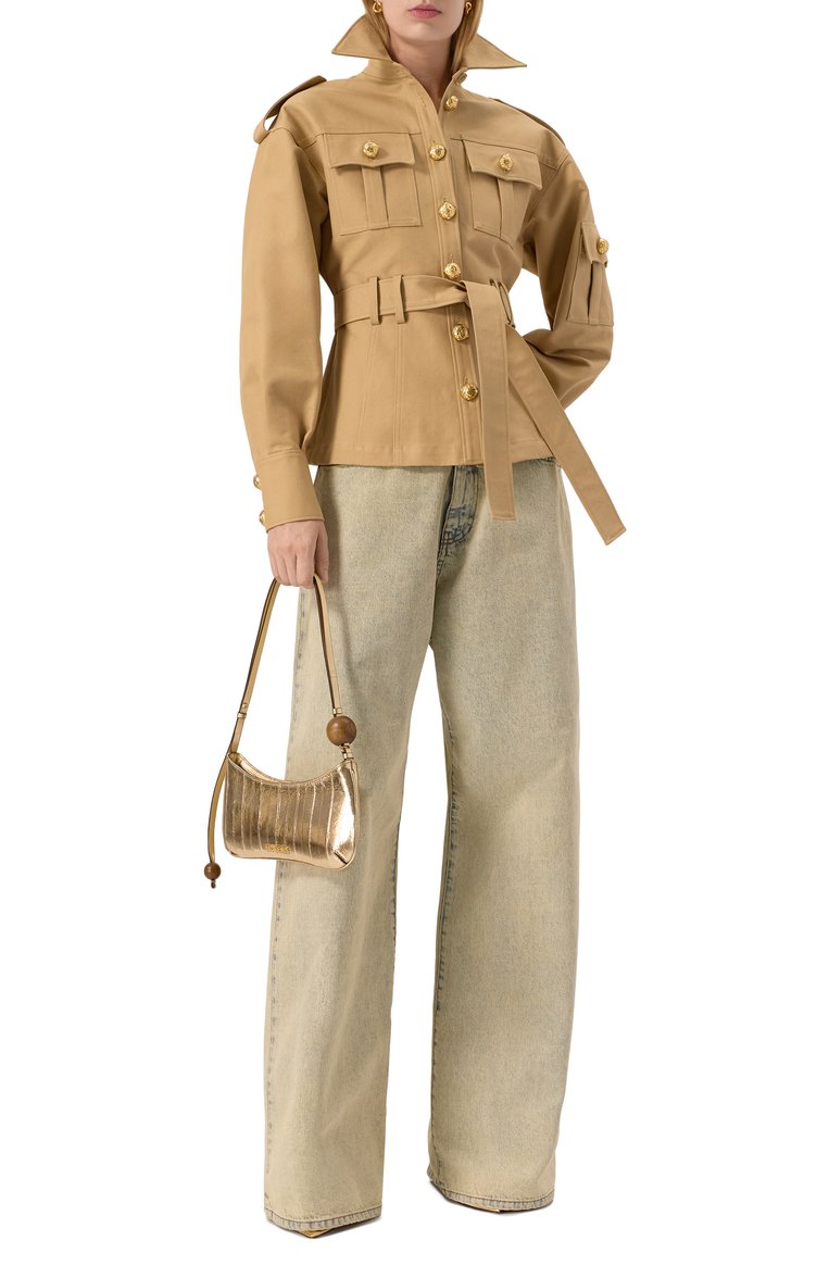 Женская сумка the bisou perle JACQUEMUS золотого цвета, арт. 24E231BA057/3169 | Фото 7 (Материал: Экокожа; Драгоценные камни: Проставлено; Материал сплава: Проставлено; Размер: medium)