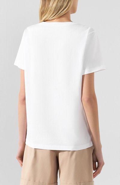 Хлопковая футболка REDVALENTINO белого цвета по цене 14450 руб., арт. TR3MG04J/4UC, фото 4 Хлопковая футболка REDVALENTINO, арт. TR3MG04J/4UC, фото 4