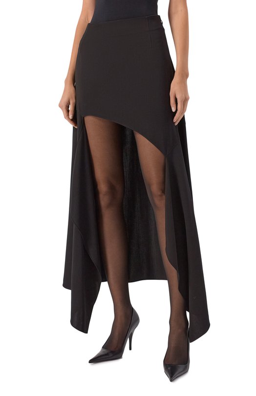 Юбка из вискозы и шерсти Mugler 25F1JU0573196 Чёрный  25F1JU0573196 Фото 3