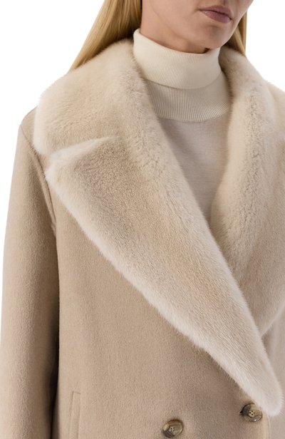 Кашемировое пальто с отделкой из норки MVST, арт. M26.1MW.CW26.1/F194 CASH MINK, фото 5