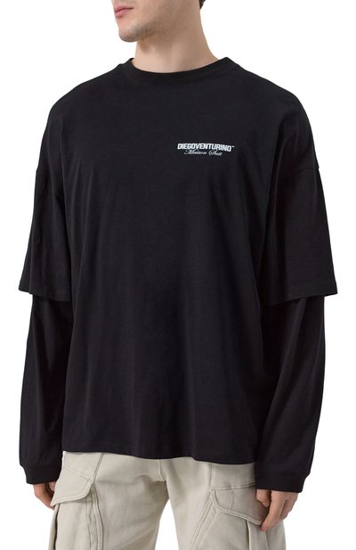 Хлопковый лонгслив DIEGO VENTURINO, арт. DVTSMLCL0G0, фото 3