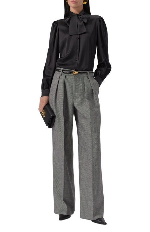 Атласная блузка Dolce & Gabbana F5P98T/FURAG Чёрный  F5P98T/FURAG Фото 2