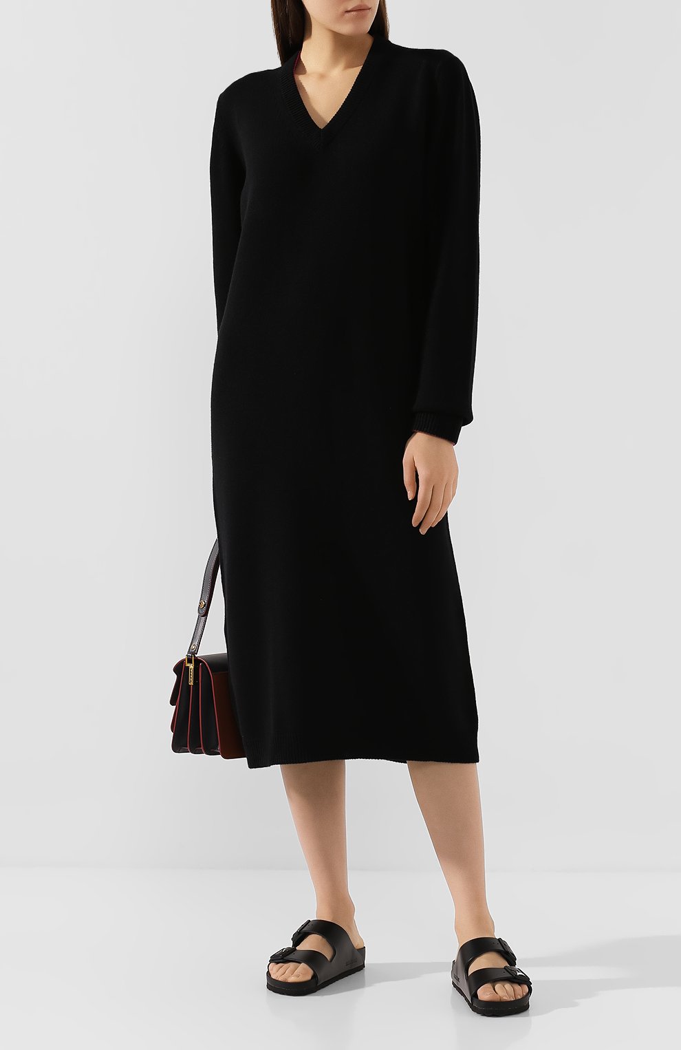 Кашемировое платье MARNI черного цвета по цене 96000 руб., арт. ABMD0040Q0/FX305, фото 2 Кашемировое платье MARNI, арт. ABMD0040Q0/FX305, фото 2