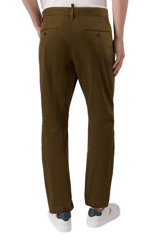 Хлопковые брюки Dsquared2 S74KB0819/S39021 Хаки  S74KB0819/S39021 Фото 4