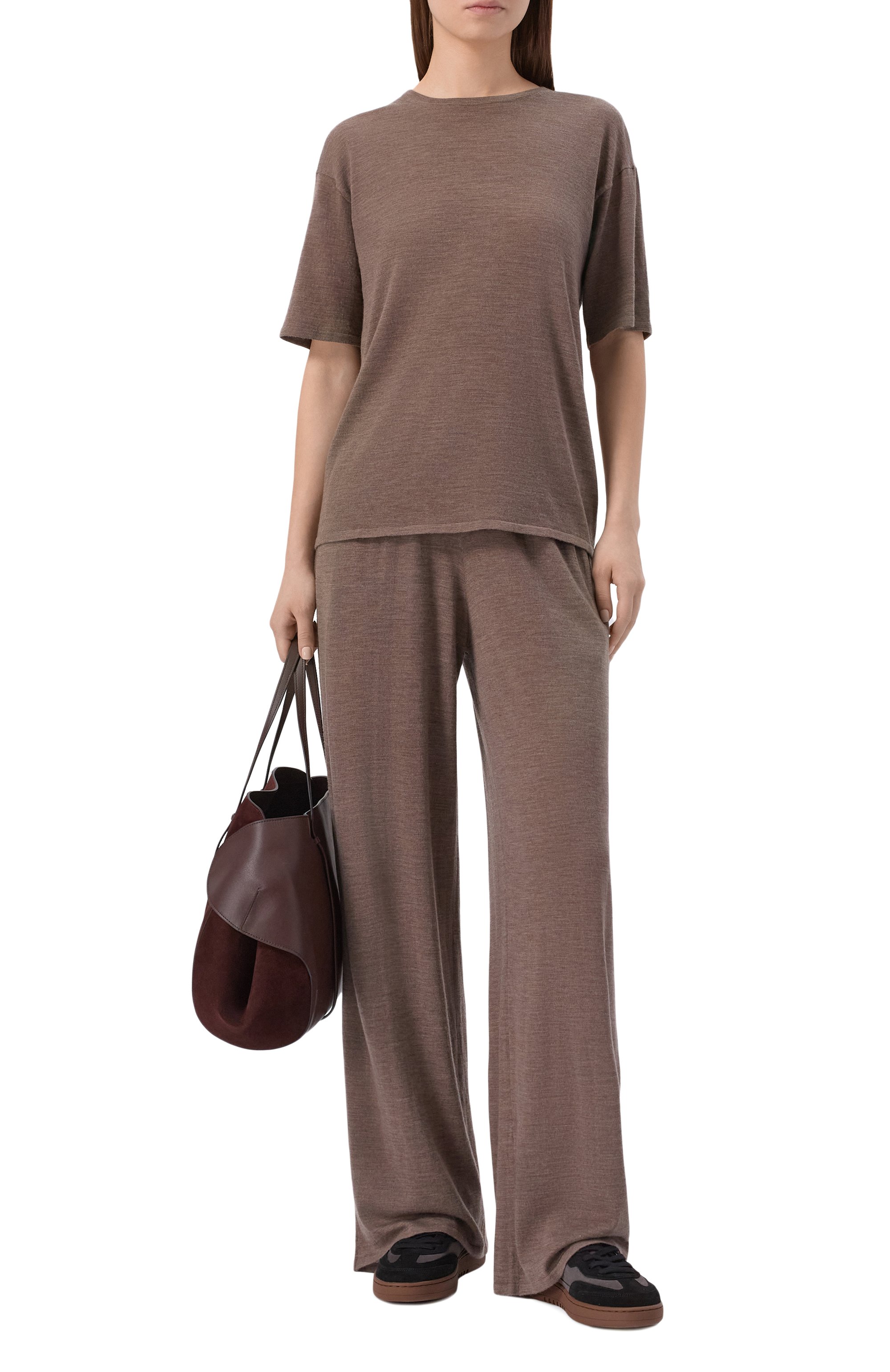 Брюки из шерсти и кашемира ADDICTED коричневого цвета по цене 29600 руб., арт. AD2548, фото 2 Брюки из шерсти и кашемира ADDICTED, арт. AD2548, фото 2