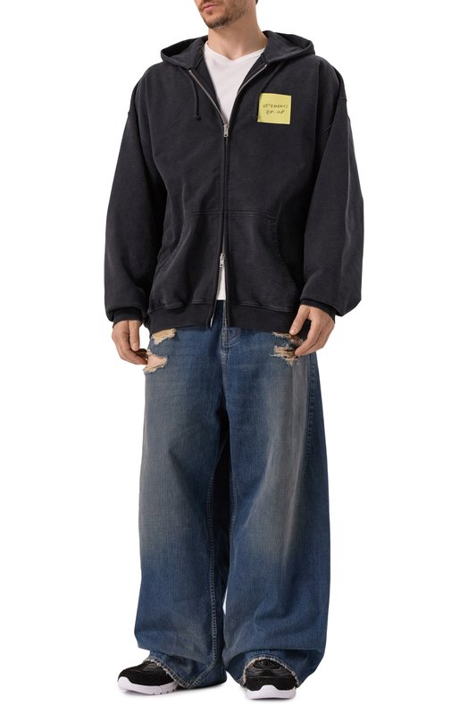 Хлопковая толстовка VETEMENTS UA65HD210B/1302 M0LLET0N Серый  UA65HD210B/1302 M0LLET0N Фото 2